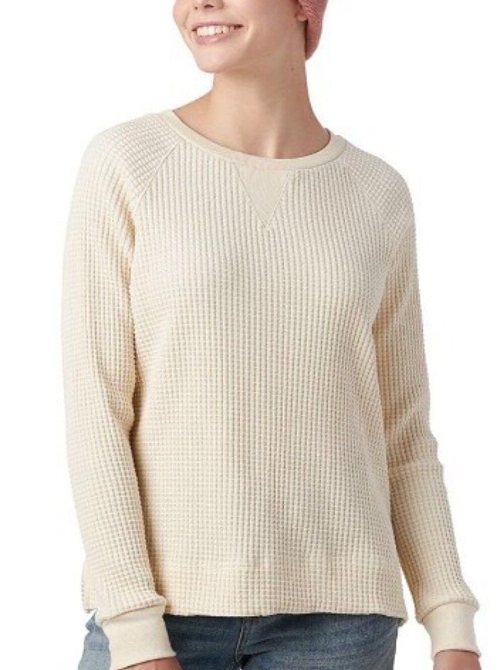 The North Face Women's Ivory Waffle-Knit Crew Pullover